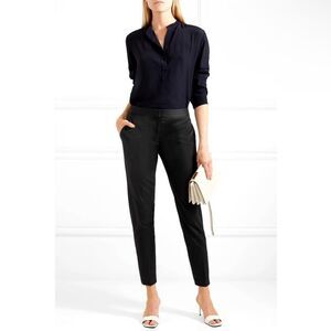 Stella McCartney Vivian Wool Skinny Zip-Cuff Pants in Black Size 42